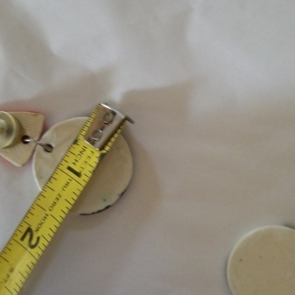 Artisan vintage‎ ceramic circle earrings - Picture 5 of 6